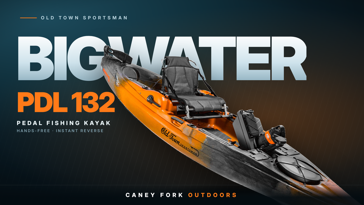 Old Town Sportsman BigWater PDL 132 pedal fishing kayak in Ember Camo