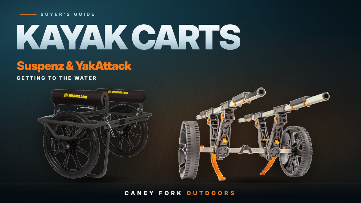 Suspenz All-Terrain and YakAttack TowNStow kayak carts