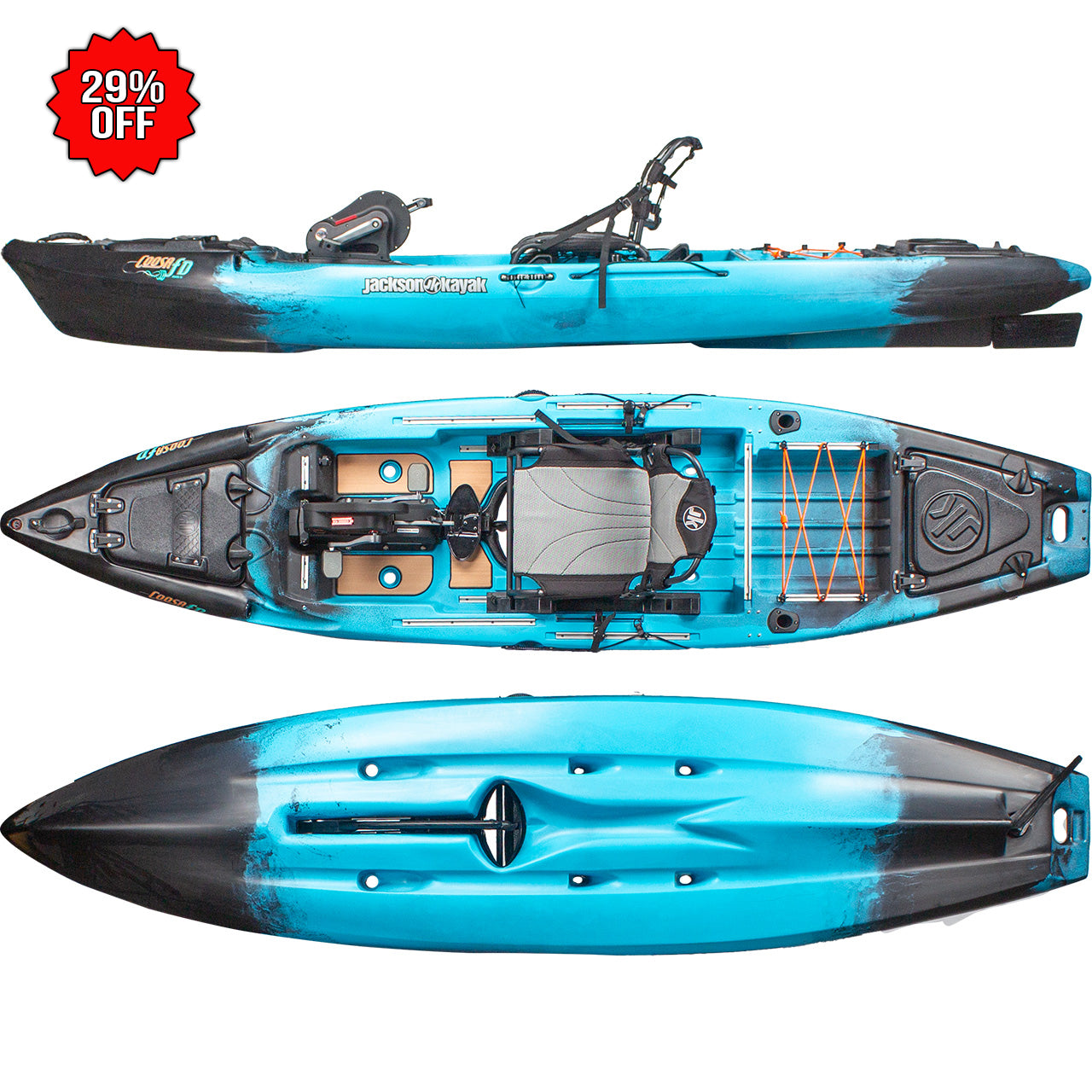 Jackson Kayak Coosa FD Fishing Sit On Top Pedal Kayak – Caney Fork