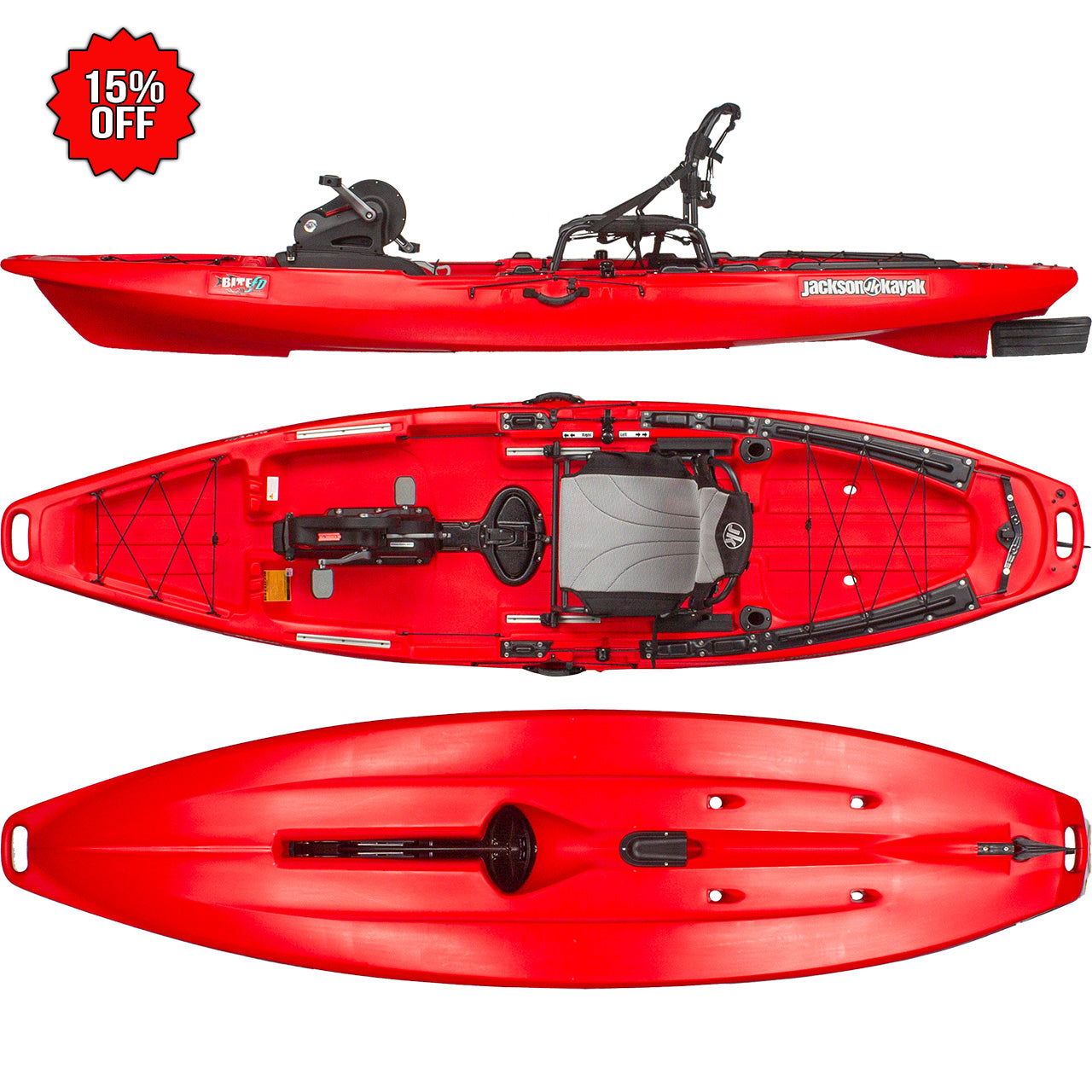 Jackson Kayak Bite FD Fishing Sit On Top Pedal Kayak – Caney Fork