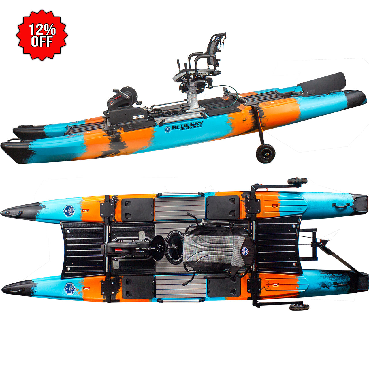 Blue Sky Boatworks 360 Angler Fishing Sit On Top Pedal Kayak