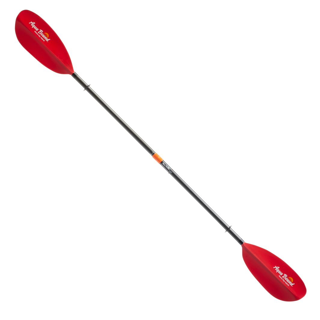 Aqua Bound Manta Ray Hybrid 2-Piece Posi-Lok Kayak Paddle, Sunset Red, full paddle