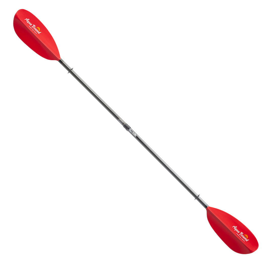 Aqua Bound Manta Ray Hybrid 2-Piece Versa-Lok Kayak Paddle, Sunset Red, full paddle