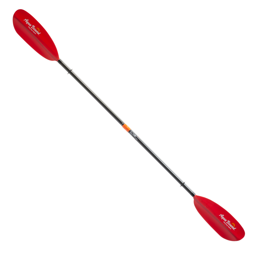 Aqua Bound Sting Ray Hybrid 2-Piece Posi-Lok Kayak Paddle, Sunset Red, full paddle