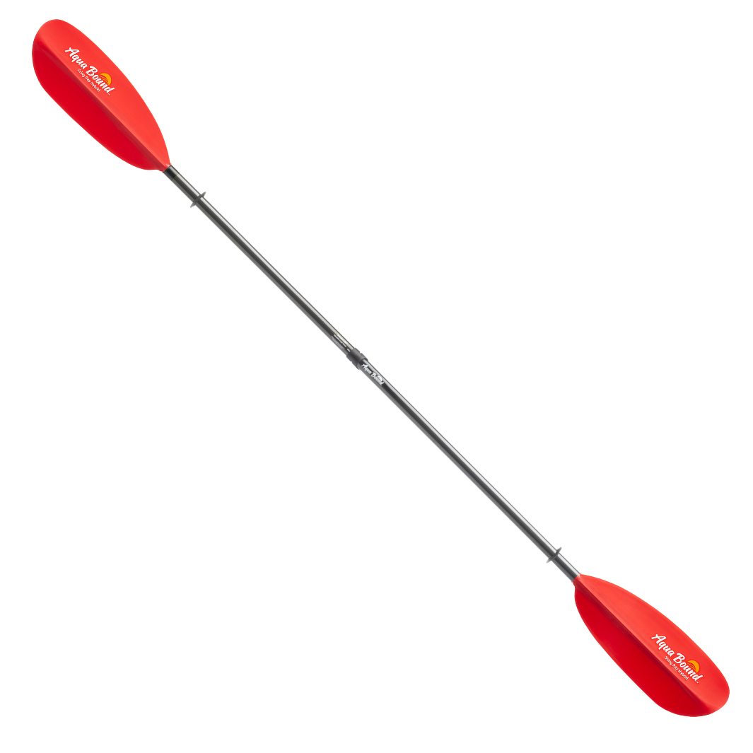 Aqua Bound Sting Ray Hybrid 2-Piece Versa-Lok Kayak Paddle, Sunset Red, full paddle