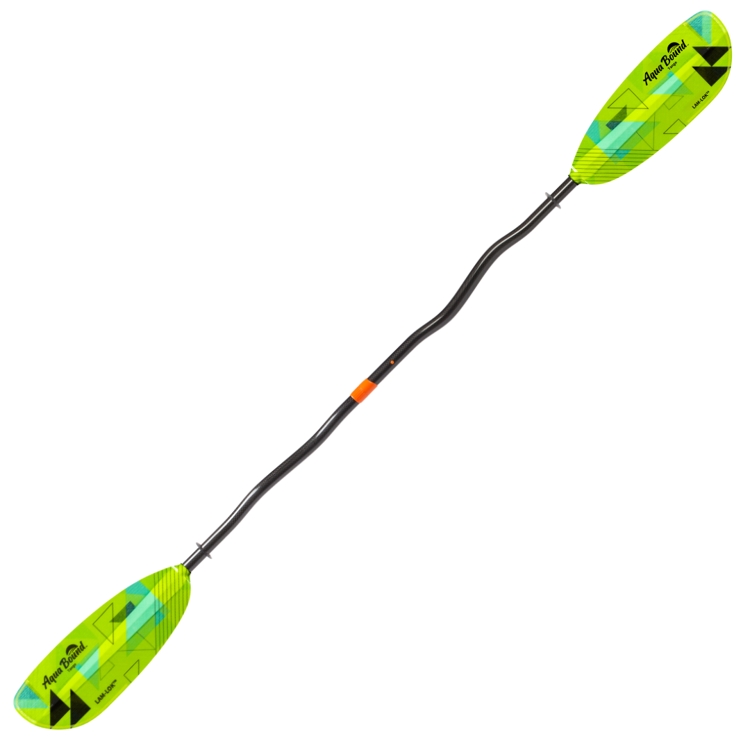Aqua Bound Tango Fiberglass 2-Piece Bent Shaft Kayak Paddle, Geo Punch, full paddle
