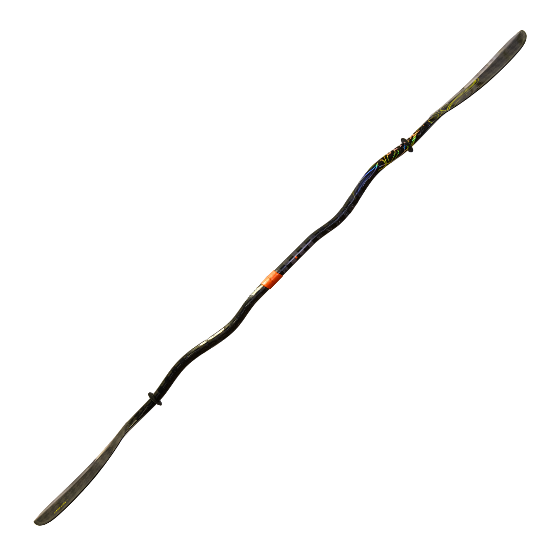 Aqua Bound Ultralight Tetra 2-Piece Posi-Lok Bent Shaft Kayak Paddle, full paddle profile