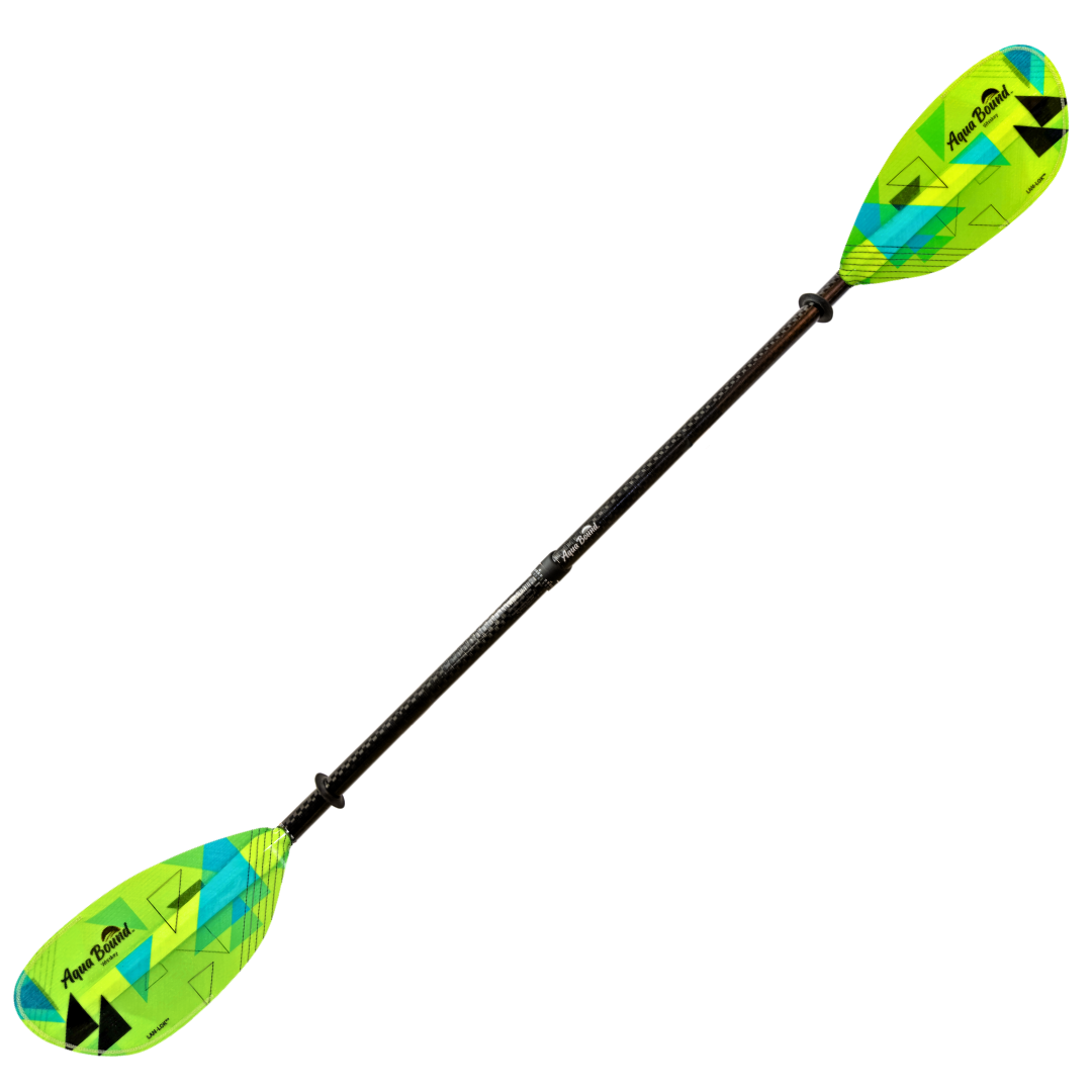 Aqua Bound Whiskey Fiberglass 2-Piece Versa-Lok Straight Shaft Kayak Paddle, Geo Punch, full paddle