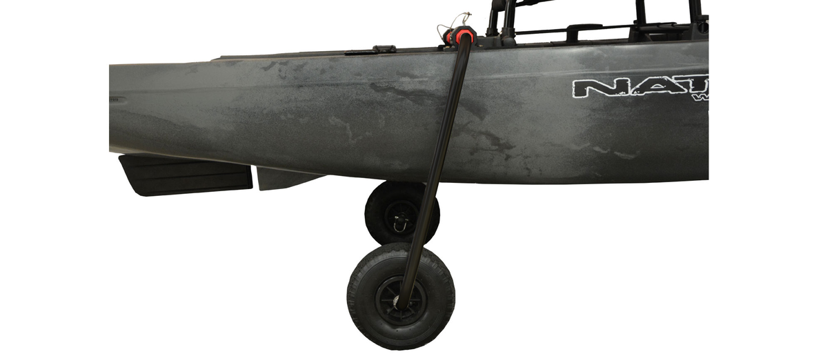Native Sidekick Wheel Transport System kayak cart mounted on a Native Watercraft kayak