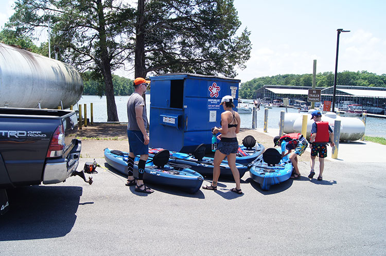 Family about to go kayaking